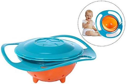 Gearmax® Tazón para bebé Gyro Plato 360 Giratorio Cuenco de Alimentación,a Prueba de Derrames,Plato Infantil Antiderrames para Evitar la Comida Rebose
