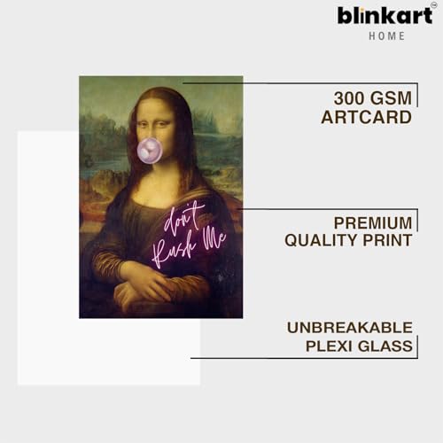 Image of BLINKART Framed Photo - Dont Rush Me Mona Lisa | Altered Art Theme | Motivational & Inspirational Wall Art Poster for Home, Bedroom, Living Room, Office, Hotel & Gifting - 12x8 Inch