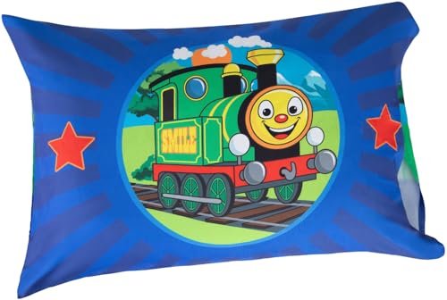 Image of Todays Kids Choo Choo Train Toddler Bed Sheets for Boys - 2-Piece Baby Crib Sheets Boy Crib Size, 28x52 Fitted Sheet & 20x30 Pillowcase, Soft Breathable & Fade-Resistant Microfiber, Machine Washable