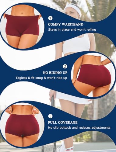 Image of Womens Boyshorts Underwear Seamless Boxer Briefs Full Coverage Soft Stretch Boxer Shorts For Women 4 Pack