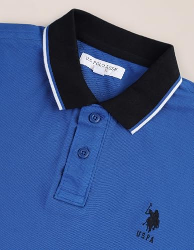 Image of U.S. Polo ASSN. Solid Slim Fit Polo T Shirts for Men - 100% Cotton, Half Sleeve Mens Tshirt