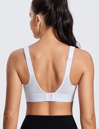Image of SYROKAN Zip Front Velcro Straps Sports Bra Plus Size | High Impact, Wireless, Removable pads, Plus Size, Running Bra