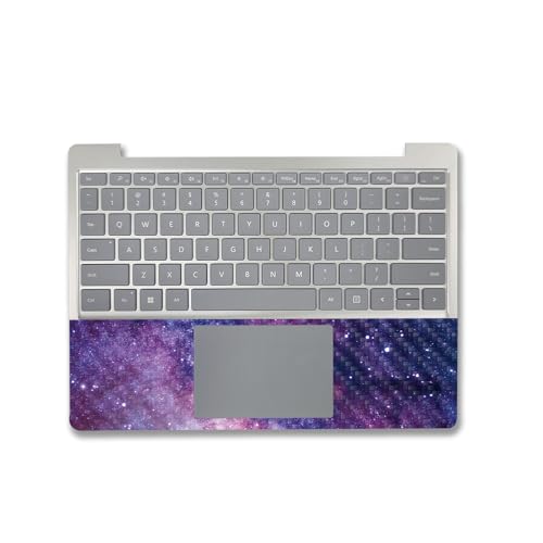 Image of MightySkins Carbon Fiber Skin Compatible with Microsoft Surface Laptop Go 3 (2023) Full Wrap Kit - Violet Stars | Protective, Durable Textured Carbon Fiber Finish | Made in The USA