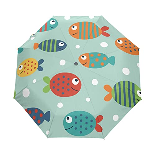 Parapluie de voyage ultra-léger motif poisson pour la plage et les vacances