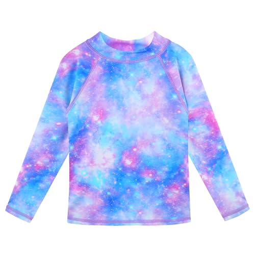 Image of Girls Two Piece Swimsuit Long Sleeve Floral Bathing Suit UPF 50+ Summer Beach Swimwear