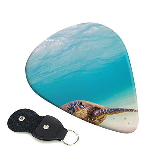Lot de 6 médiators imprimés tortue de mer pour guitare acoustique et électrique - Les Beatles, Paul McCartney, John Lennon, RIngo Starr, George Harrison Lot de 6 médiators imprimés tortue de mer pour guitare acoustique et électrique