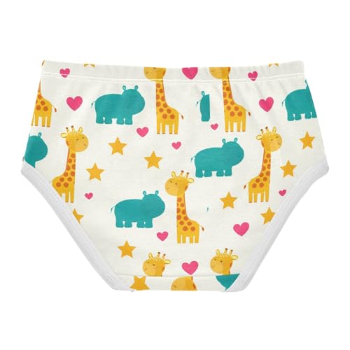 Cute Giraffe Hippo Star Heart Toddler Girls's Underwear 2T 23018842