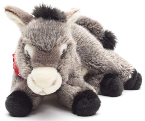 Uni-Toys - Esel mit Halstuch, liegend - 28 cm (Länge) - Plüschtier, Kuscheltier