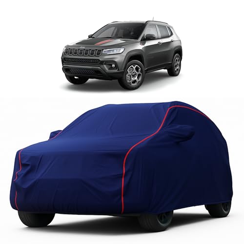 Image of Heavy-Duty Car Cover for Compatible with Jeep Compass (2008 to 2025 All Models) Deluxe Car Protection Cover - Waterproof & UV-Resistant All-Season Exterior Protection