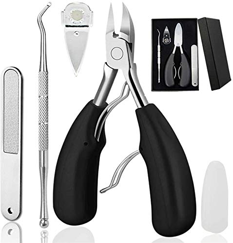Toenail Clippers Professional set,4PCS Ingrown or Thick Toe Nail Clippers,Toenails Trimmer Toe Clippers Podiatrist Tool Pedicure Clippers Toenail Cutters Nipper for Seniors