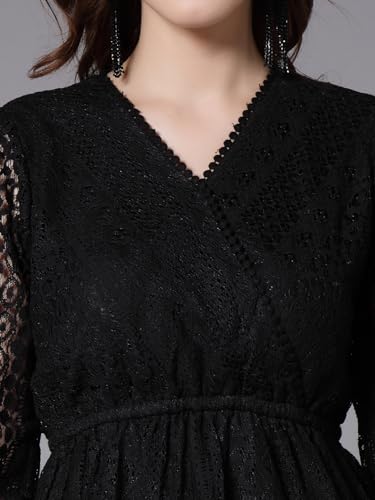 Image of Style Quotient Women Peach Lace Casual Top
