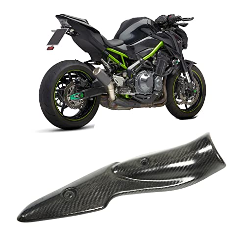 Aramox Tubo de Enlace Medio de Escape Escudo Térmico, Tubo de Enlace Medio de Escape de Motocicleta Escudo Térmico Protector de Tubo de Fibra de Carbono para Z900 2017‑2019