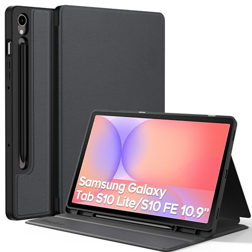 EasyAc Funda para Samsung Galaxy Tab S10 Lite / S10 FE / S9 FE / S9 10.9 Pulgadas/11 Pulgadas (2025/2023), Slim Folio Protectora Tablet Carcasa, Múltiples Ángulo de Visión, Negro