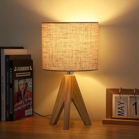 EDISHINE 36cm Wood Tripod Desk Lamp Cover