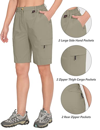 Little Donkey Andy Short feminino de 25,4 cm para caminhada, secagem rápida, bolsos leves com zíper