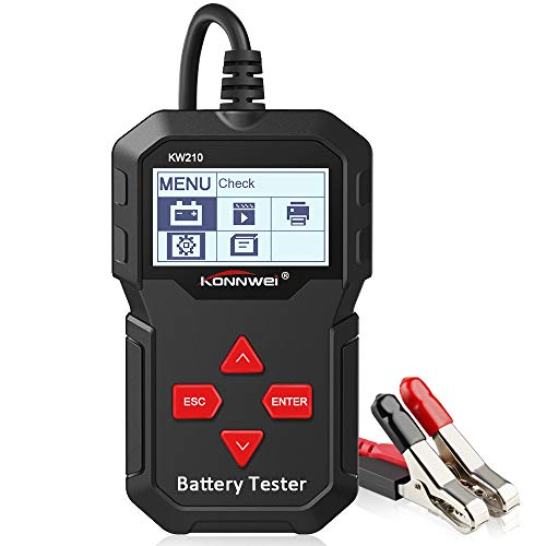 KONNWEI KW210 Car Battery Load Tester 12V 100-2000 CCA 220AH Professional Automotive Alternator Digital Analyzer Waveform Voltage Test Tool for Vehicle/Boat/Motorcycle