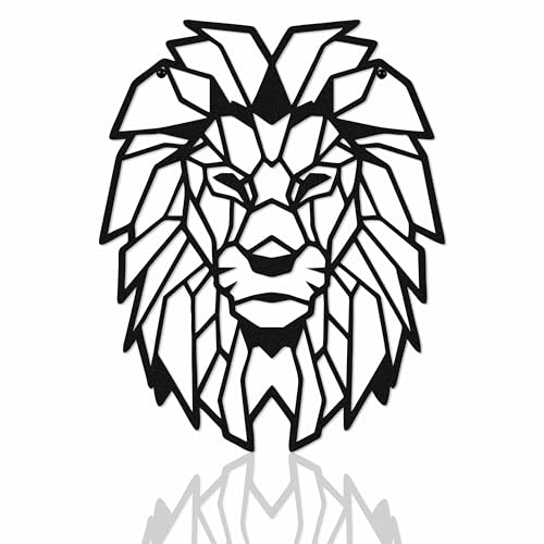 LumDecor Geometric Lion Head Metal Wall Art...