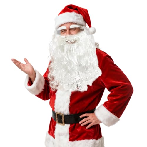 Weihnachtsmannbart 29 SAIIURV 3 Stücke Perücke & Bart Nikolaus, Weihnachtsmann mit Bart...