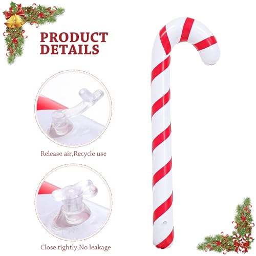 4 Stück Aufblasbare Weihnachten Zuckerstangen, Weihnachten Zuckerstange Aufblasbare, Aufblasbare Zuckerstangen Weihnachtsdeko, Weihnachtsfeier-Dekorationszubehör, Weihnachten Zuckerstange Krücke