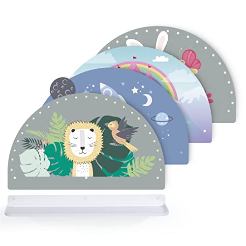 Hama Regal für Hörspielbox und 50 Hörspielfiguren (Metallregal mit 4 Wandstickern, magnetische Aufbewahrung unter anderem passend für Toniebox, Tonie-Figuren, Universelles Wandregal), weiß