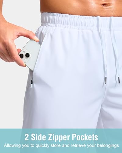 Image of G Gradual Men's Athletic Running Shorts with Zipper Pockets Quick Dry 7 inch / 5 inch / 9 inch Workout Gym Shorts for Basketball Hiking