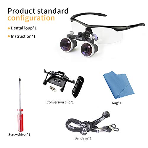 Image of Dental Binocular Loupes 3.5 x 429mm Magnifier (Black)