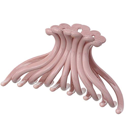 1PCS 10.5cm/4inch Plastic Chrysanthemum Shape Hair Clips Jaw Clip Hair Claw Twist Ponytail Hair Clamp Crab Clasp Hair Updo Grips Horsetail Clips Bath Hair Styling Accessories for Women Girls(Pink)