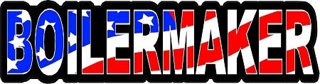 1080 Graphics 3 - Boilermaker US Flag Hard Hat/Helmet Stickers 1" x 2" H143
