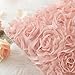 MIULEE 3D Rose Flower Pillow Cover Decorative Spring Floral Romantic Stereo Chiffon Aesthetic Solid Pillowcase for Girl Bedroom Living Room Decor 18x18 Inch Peach Pink