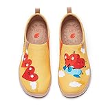 UIN Women's Walking Travel Shoes Slip On Canvas Casual Loafers Lightweight Comfort Fashion Sneaker Love You to The Moon (8)