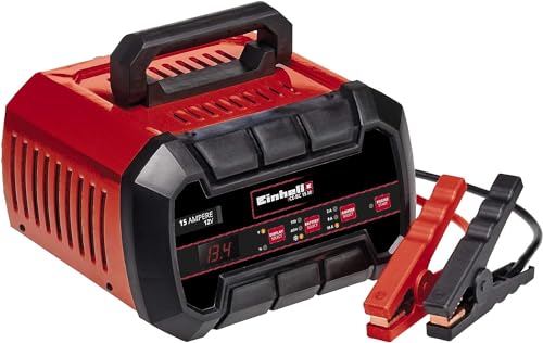 Einhell Cargador de baterías CE-BC 15 M (para baterías de gel, AGM, 3-300 Ah, sin mantenimiento/con bajo contenido de ácido- plomo, 12 V, control y seguimiento mediante microprocesador)