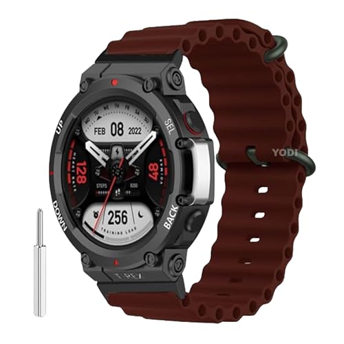Image of YODI Strap Band Compatible with Amazfit T-Rex 2 Smartwatch Only Soft Silicone | Nylon | Chain | Leather Watch Straps with Installation Adjuster Tool For Amazfit TRex 2
