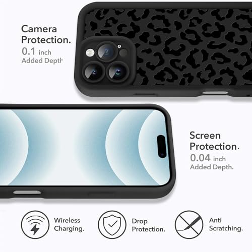 MOWIME Compatible with iPhone 16 Pro Max Case, Cheetah Print Shockproof Soft TPU Protective Cover for Women Girls, Slim Anti Scratch Leopard Case for iPhone 16 Pro Max 6.9 Inch, Black by MOWIME - Used condition - Image 4