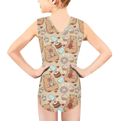Image of INSTANTARTS Leopard Leotard Girl Gymnastics Toddler Tank Biketards One Piece