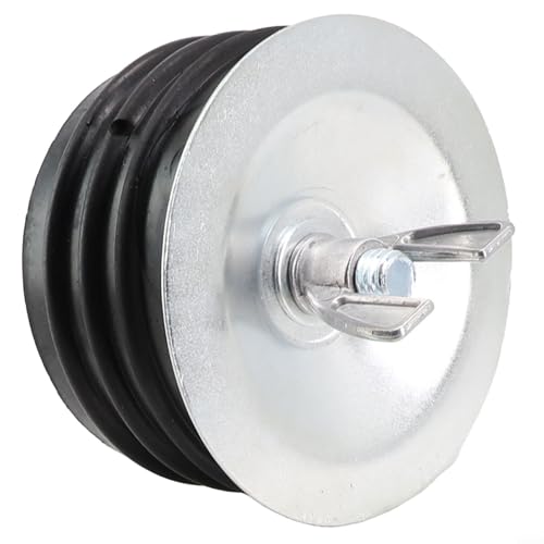 Bouchon d'expansion de tuyau de nettoyage d'égout en caoutchouc - Bouchon de vidange en métal fileté - Tuyau de retour de piscine extérieur - Joint de tuyau de salle de bain (7,6 cm)