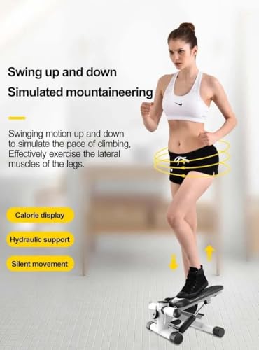Image of TAITHI Mini Stepper Exercise Machine, Steppers with Resistance Bands, Step Machine Exerciser for Home, Up-Down Stepper with LCD Monitor, Space Saving, Non-Slip Pedal, Legs Arms and Full Body Training