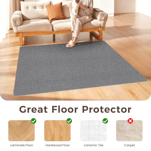 Image of Sycoodeal Office Chair Mat for Hardwood Floor,Slip Resistant Floor Mat for Rolling Chairs,Easy to Clean,Large Floor Protector Office Computer Gaming Chair,Grey(36 inchx55 inch)