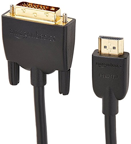 Image of Amazon Basics HDMI to DVI Adapter Cable, Bi-Directional 1080P, Gold-Plated Connectors, 10 ft /3 m, Black (Pack of 2)