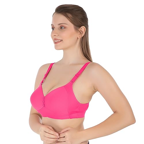 Image of Tweens Lite Wite - Minimiser Medium Padded Cotton Lycra Bra (Plus Size) - Triple Hook - Full Coverage - Wirefree - Seamless T-Shirt Bra