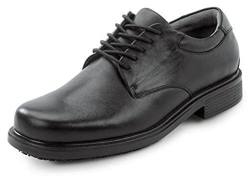 Rockport Works Men's, Huron, Black, Dress Style, MaxTRAX Slip Resistant, Soft Toe Work Shoe (9.0 W)