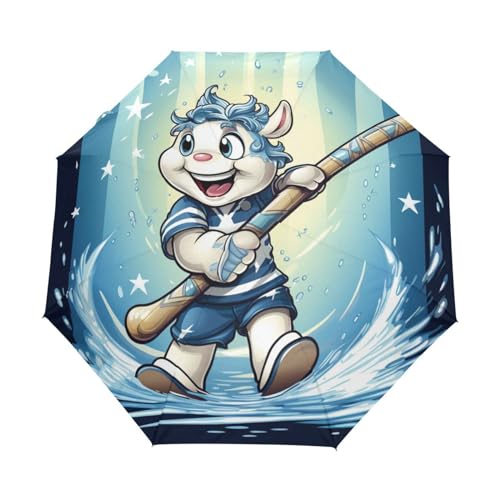KAAVIYO Cartoon Sea Unicorn Umbrella Windproof Automatic Foldable Umbrells Auto Open Close for Men Women Kids