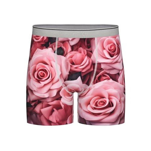 WBQLSL Misato's Rosebud Prints Boxer pour homme – Fraîcheur et confort tout au long de la journée, taille longue (S-2XL), gris clair, L