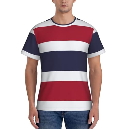 T-shirt imprimé drapeau de la Thaïlande, T-shirts en polyester frais et respirants, maillots de corps restés rentrés pour hommes, Noir , XL