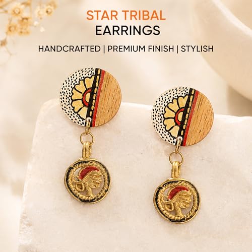 Image of Handcrafted Bohemian & Tribal Earrings for Women - Ethnic Brass, Floral & Festival-Inspired Statement Designs in Drop, Dangle, Hoop & Stud Styles