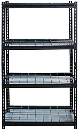 Iron Horse 2300 Deck Wire Shelving Unit, 4 Shelf, 18" X 36" X 60", Black, 18"D x 36"W x 60"H, Black & Zinc