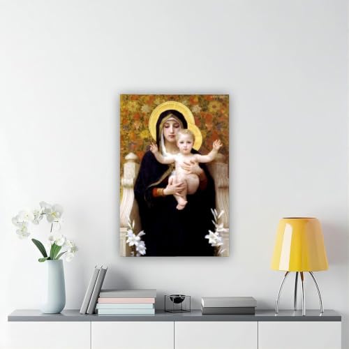 Impression sur toile La Vierge des lys par Bouguereau 50,8x76,2 cm