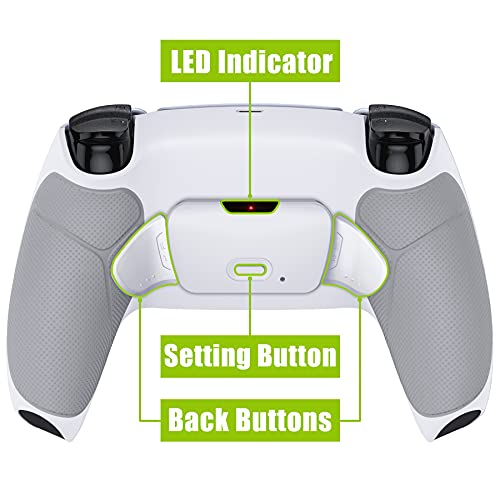 Image of eXtremeRate White Rubberized Grip Programable RISE 2.0 Remap Kit for PS5 BDM 010 & 020 - Upgrade Board, Redesigned Back Shell & Buttons - Controller NOT Included