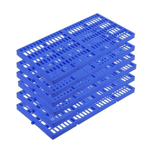 6 Pack Plastic Pallets, Floor Storage Pallets,11.8X 23.6X 1.18 in & 1100 LBS Capacity per Pc, Blue Recycle Pallets, Anti-Slip, Stackable,for Garage, W