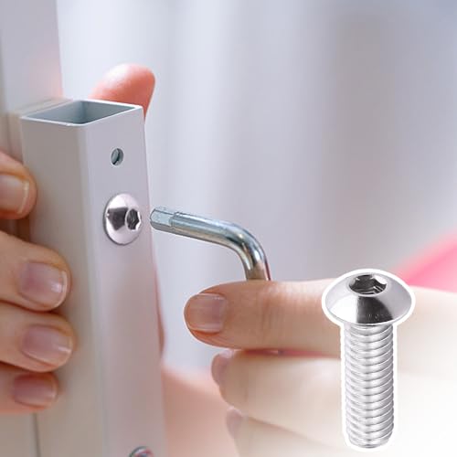 1/4-20x1" (1/4" to 3" Available) Button Head Socket Cap Bolts Screws, 304 Stainless Steel 18-8, Allen Hex Drive, Bright Finish, Fully Machine Thread, 25 pcs by Eastlo Fastener