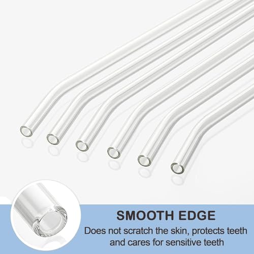 Image of KiKiluxxa Glass Straws with Cleaning Brush -4 Multicolour Straws & 1 Cleaner - Pack of 5pcs- Clear Reusable, Elegant Alternate to for Drinking Juice, Smoothie Black - Brown - White - Blue (CW4+1)